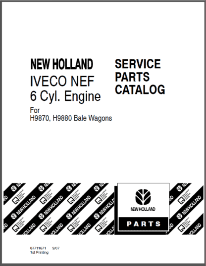 87711671 Service Parts Catalog IVECO 6 Cylinder Diesel Engine