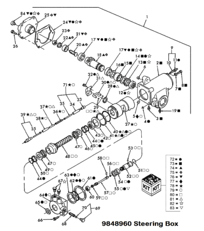 9848960 Steering Box Reseal Kit