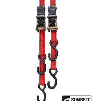 PRO GRIP Ratchet Tie Down Standard Duty 6' x 1" w/ Hooks Red (2 per pack)