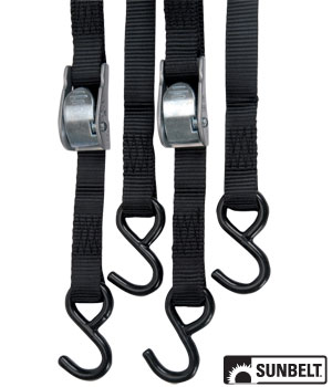 PRO GRIP Cambuckle 8' x 1" w/ Hooks Black Aero Design (2 per pack)