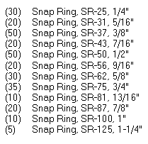 B1SB7 Snap Ring Assortment (300 pieces)