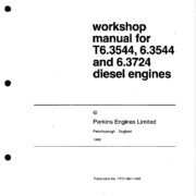 Perkins T6.354.4 6.354.4 and 6.3724 Diesel Engines Work Shop Manual