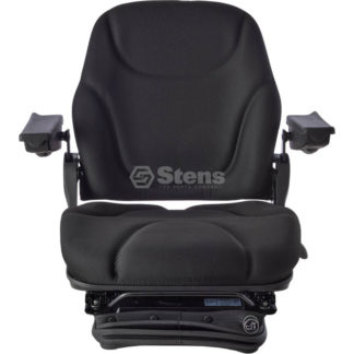 Mid-Back Driver Seat Pneumatic Black Cloth w/Armrest