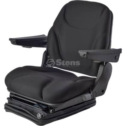 Mid-Back Driver Seat Pneumatic Black Cloth w/Armrest