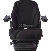 Mid-Back Driver Seat Black Cloth Pneumatic w/Armrest