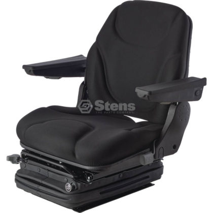 Mid-Back Driver Seat Black Cloth Pneumatic w/Armrest
