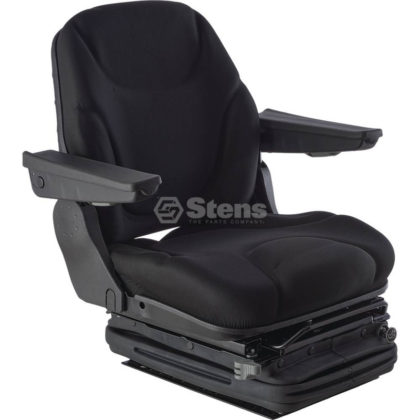 Mid-Back Driver Seat Black Cloth Pneumatic w/Armrest