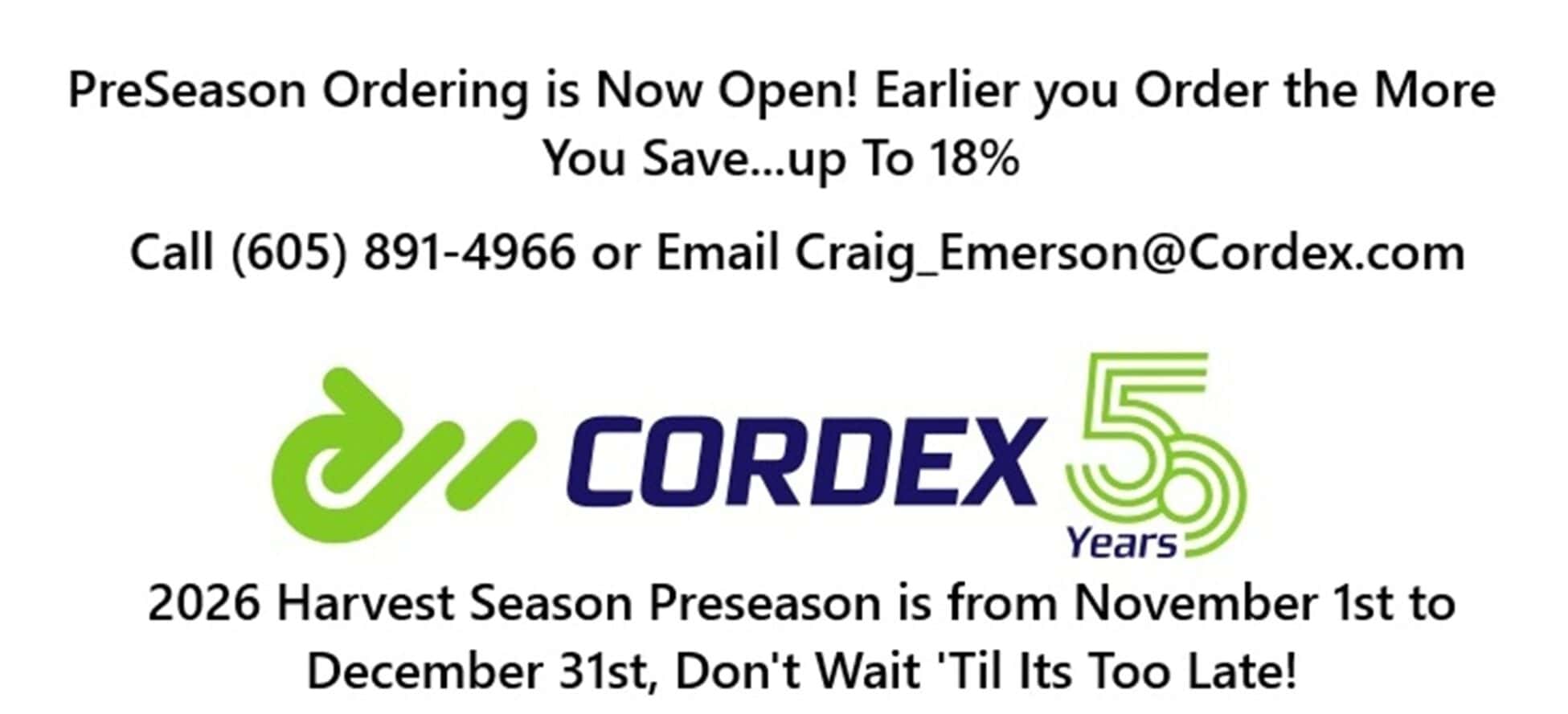 Cordex Bale Twine Preseason