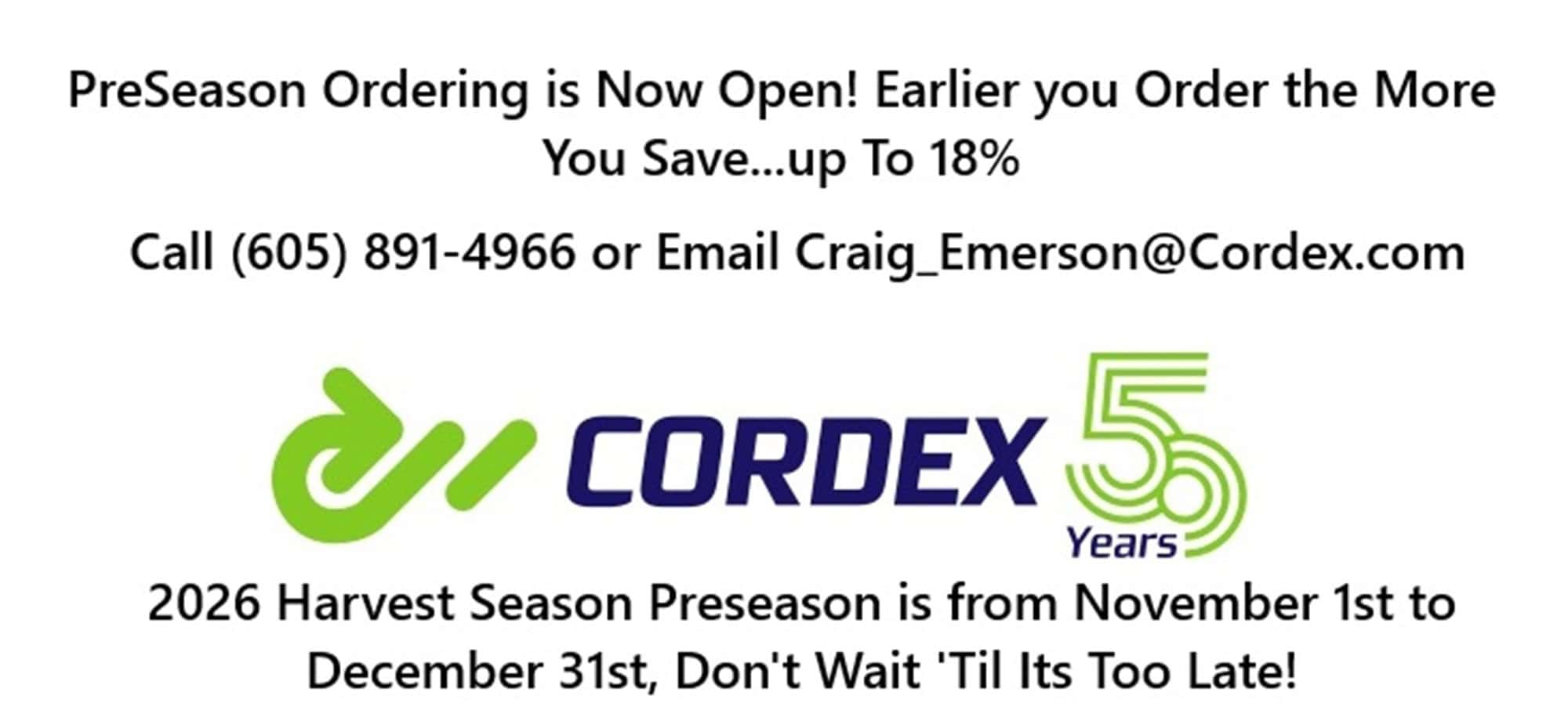 Cordex Bale Twine Preseason